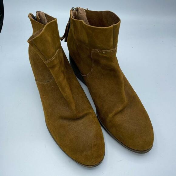 Lucky Brand Womens Lahela Brown Suede Zipper Ankle Booties Almond Toe Size 8.5M - Picture 3 of 10